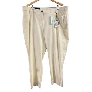 41 Hawthorn Becca Straight Leg Pants Womens 22W White Cotton Blend Stretch NEW